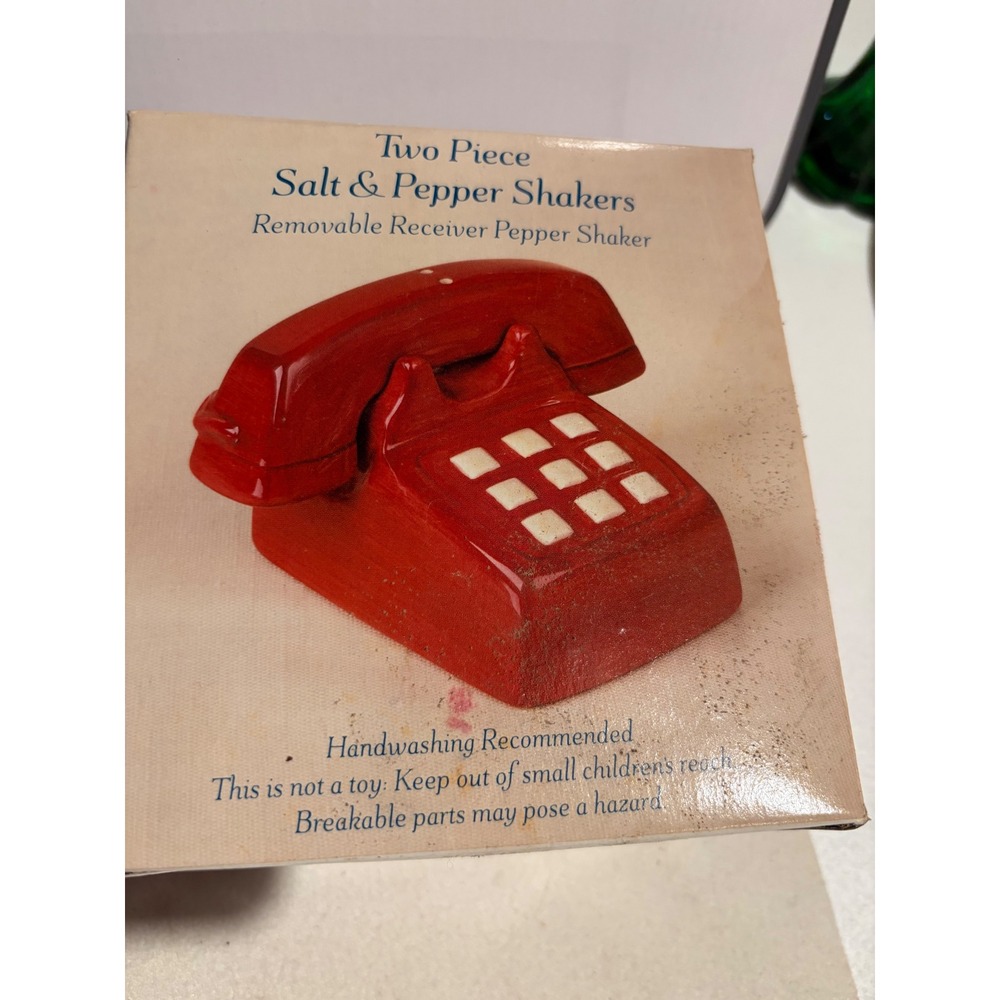 Sakura Red Retro Telephone Salt and Pepper Shakers Set SL952/12G Ceramic